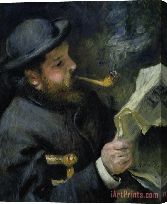 Pierre Auguste Renoir Claude Monet reading a newspaper Stretched Canvas Print / Canvas Art