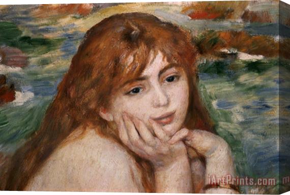 Pierre Auguste Renoir Detail of Female Figure's Head From Seated Bather Stretched Canvas Painting / Canvas Art