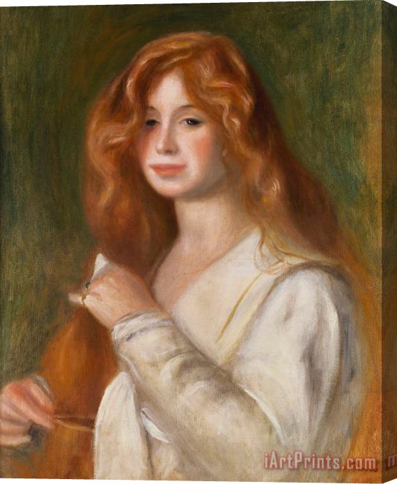 Pierre Auguste Renoir Girl Combing her Hair Stretched Canvas Painting / Canvas Art