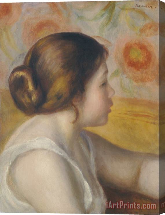 Pierre Auguste Renoir Head of a Young Girl (tete D'une Jeune Fille) Stretched Canvas Painting / Canvas Art