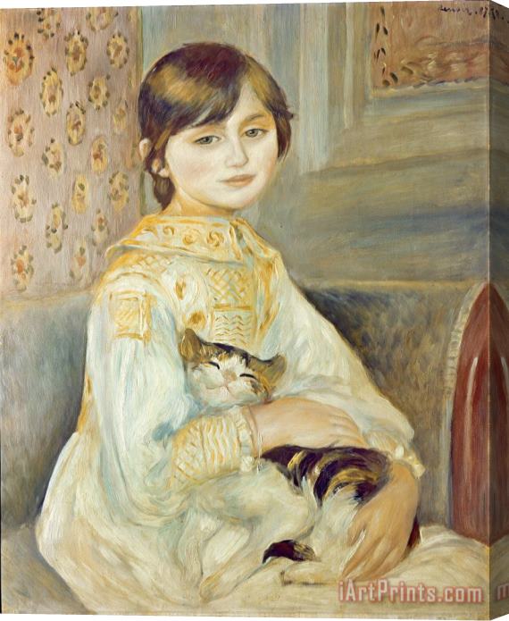 Pierre Auguste Renoir Julie Manet with Cat Stretched Canvas Painting / Canvas Art