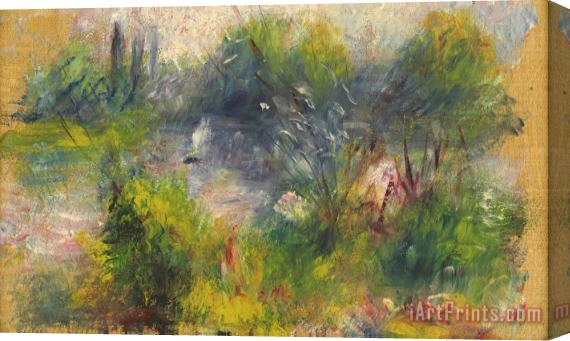 Pierre Auguste Renoir On The Shore of The Seine (paysage Bord Du Seine) Stretched Canvas Painting / Canvas Art