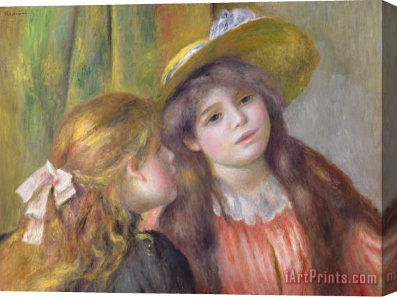 Pierre Auguste Renoir Portrait of Two Girls Stretched Canvas Print / Canvas Art
