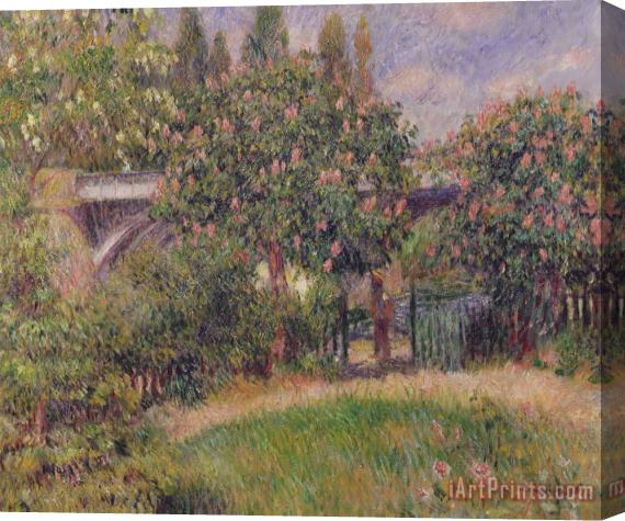 Pierre Auguste Renoir Railway Bridge at Chatou Stretched Canvas Print / Canvas Art
