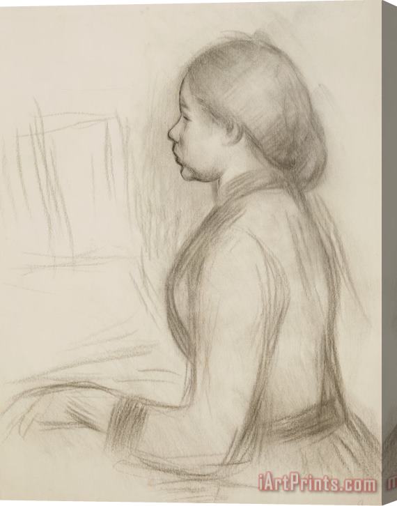 Pierre Auguste Renoir Study Of A Young Girl At The Piano Stretched Canvas Painting / Canvas Art
