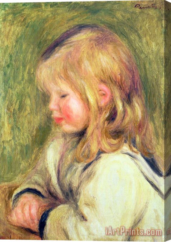 Pierre Auguste Renoir The Child in a White Shirt Reading Stretched Canvas Print / Canvas Art