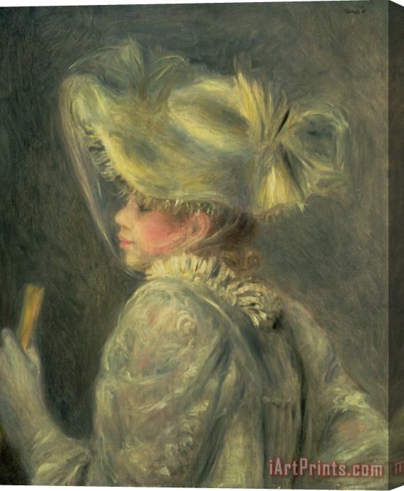 Pierre Auguste Renoir The White Hat Stretched Canvas Print / Canvas Art