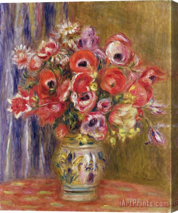 Pierre Auguste Renoir Vase of Tulips And Anemones Stretched Canvas Print / Canvas Art