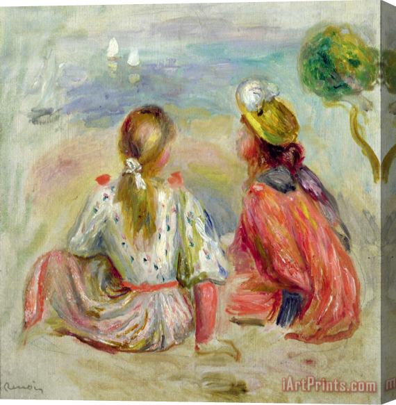 Pierre Auguste Renoir Young Girls on the Beach Stretched Canvas Print / Canvas Art