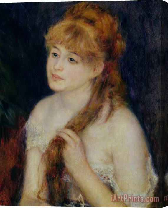 Pierre Auguste Renoir Young Woman Braiding her Hair Stretched Canvas Painting / Canvas Art