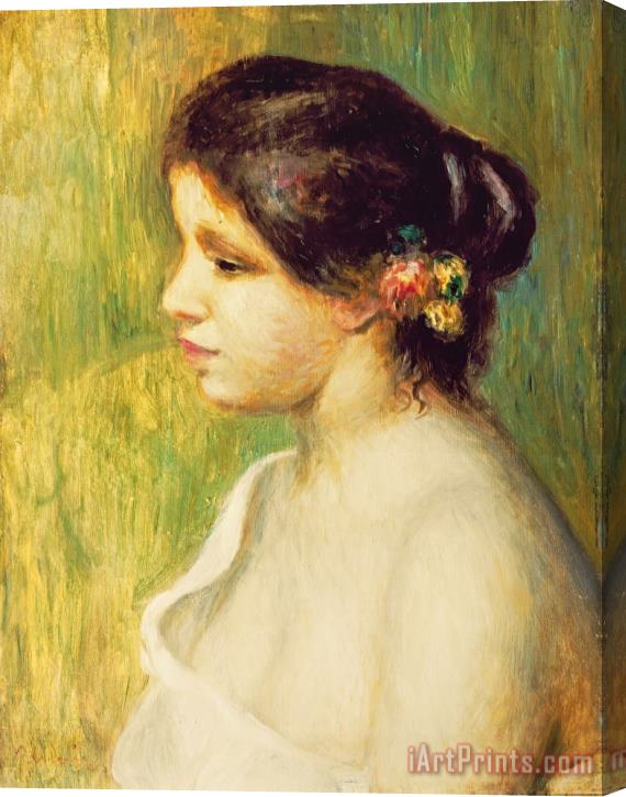 Pierre Auguste Renoir  Young Woman with Flowers at her Ear Stretched Canvas Print / Canvas Art