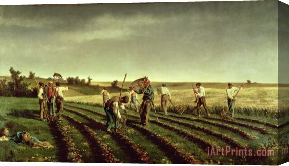 Pierre Edmond Alexandre Hedouin Reaping Sainfoin in Chambaudouin Stretched Canvas Print / Canvas Art