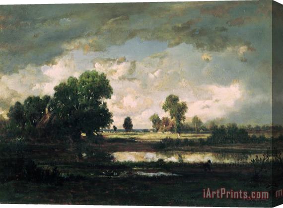 Pierre Etienne Theodore Rousseau The Pool with a Stormy Sky Stretched Canvas Painting / Canvas Art