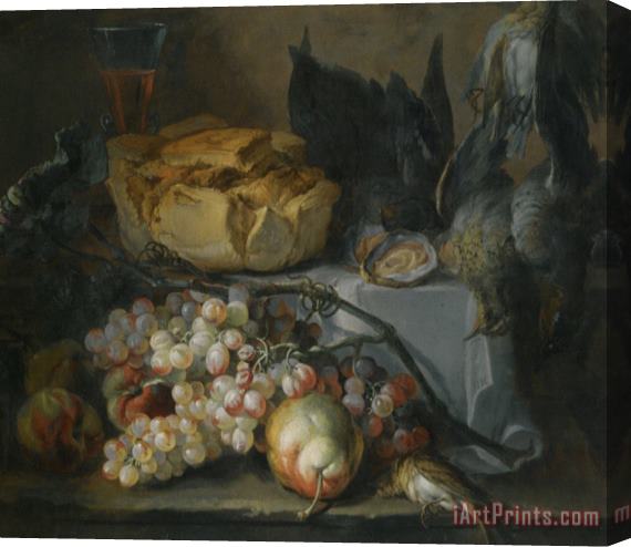 Pierre Nicolas Huilliot Still Life with a Load of Bread And Dead Game Stretched Canvas Painting / Canvas Art