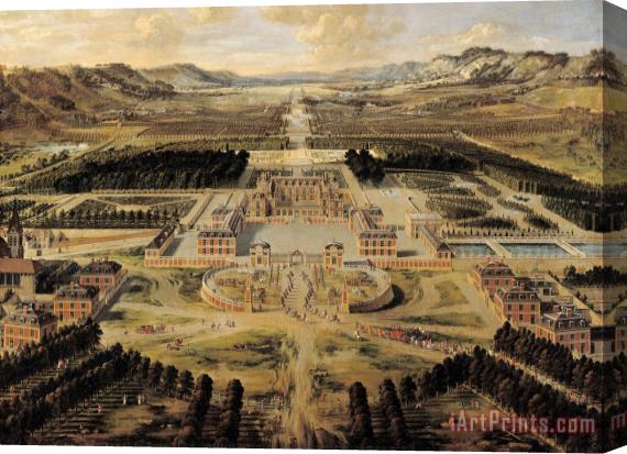 Pierre Patel I Perspective View of The Chateau, Gardens And Park of Versailles Seen From The Avenue De Paris Stretched Canvas Painting / Canvas Art