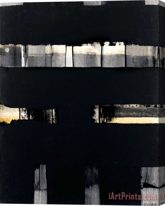 Pierre Soulages Gouache 65 X 50 Cm, 1973 Stretched Canvas Painting / Canvas Art