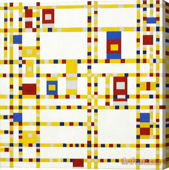 Piet Mondrian Broadway Boogie Woogie Stretched Canvas Print / Canvas Art