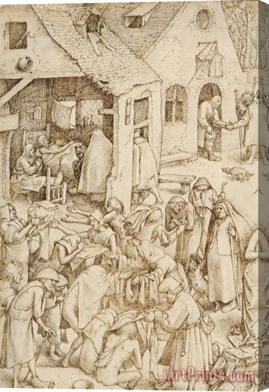 Pieter Bruegel Detail Of Charity Drawing Bruegel The Elder Stretched Canvas Painting / Canvas Art