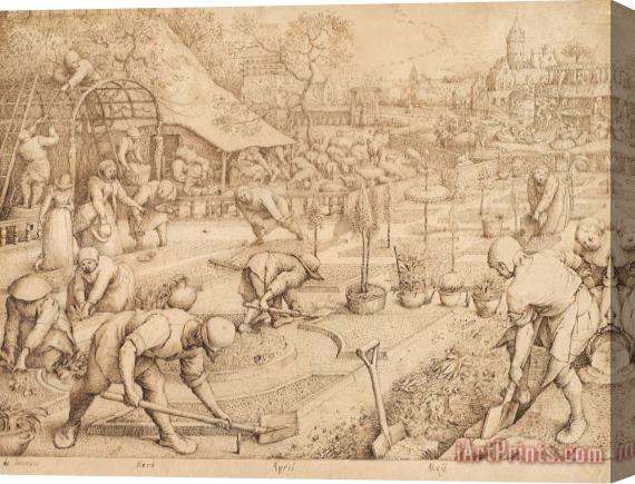 Pieter Bruegel Spring Drawing Stretched Canvas Painting / Canvas Art