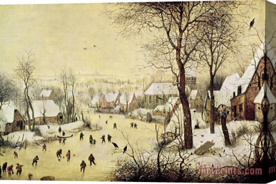 Pieter Bruegel the Elder Winter Landscape With Skaters And A Bird Trap Stretched Canvas Print / Canvas Art