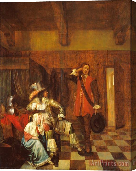 Pieter de Hooch Bringer of Bad News Stretched Canvas Painting / Canvas Art