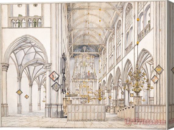 Pieter Jansz Saenredam Interior of The Church of St. Lawrence (groote Kerk Or Great Church) in Alkmaar, 1661 Stretched Canvas Print / Canvas Art