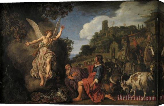 Pieter Lastman The Angel Raphael Takes Leave of Old Tobit And His Son Tobias Stretched Canvas Print / Canvas Art