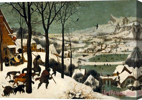 Pieter the Elder Bruegel Hunters in The Snow Winter Stretched Canvas Painting / Canvas Art