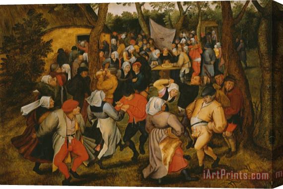 Pieter the Younger Brueghel Open air wedding dance Stretched Canvas Print / Canvas Art