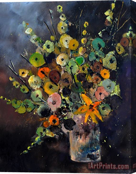 Pol Ledent Bunch Of Flowers 451180 Stretched Canvas Print / Canvas Art