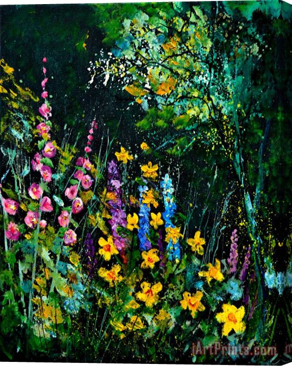 Pol Ledent Gaeden flowers Stretched Canvas Print / Canvas Art