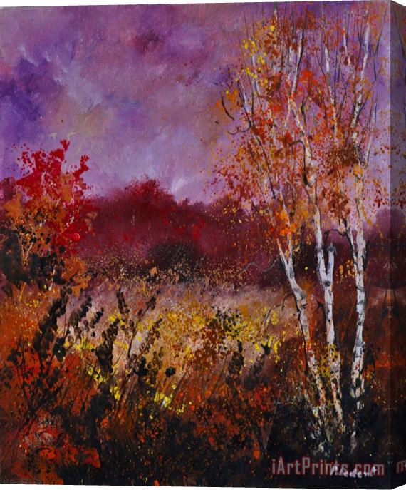 Pol Ledent Poplars in autumn Stretched Canvas Print / Canvas Art