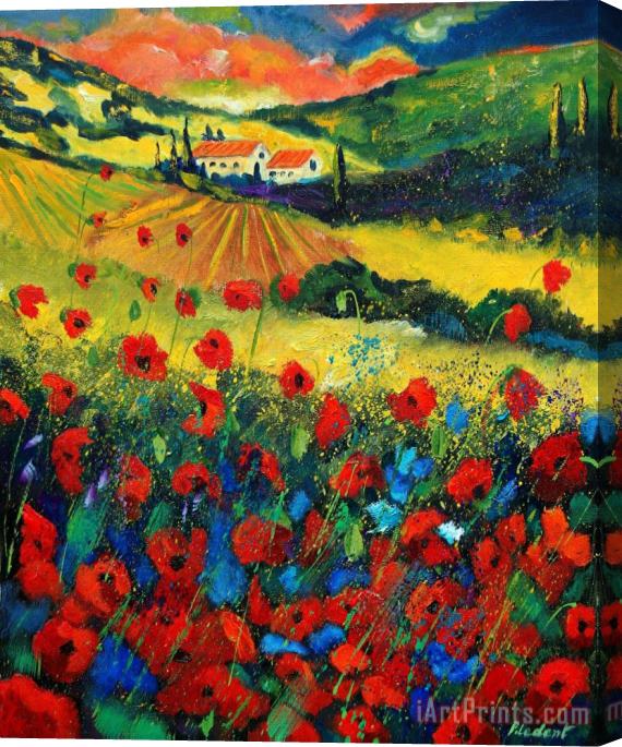 Pol Ledent Poppies In Tuscany Stretched Canvas Painting / Canvas Art