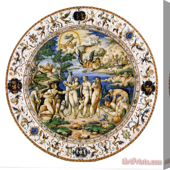 Probably the workshop of Orazio Fontana The Judgment of Paris Stretched Canvas Print / Canvas Art