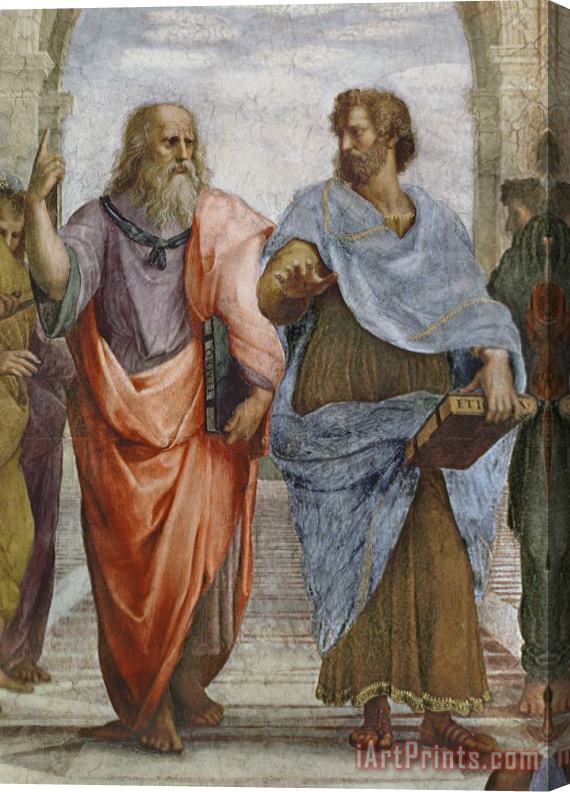 Raffaello Sanzio of Urbino Aristotle And Plato Detail Of School Of Athens Stretched Canvas Painting / Canvas Art