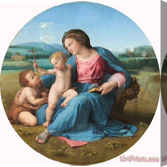 Raffaello Sanzio of Urbino The Alba Madonna Stretched Canvas Painting / Canvas Art