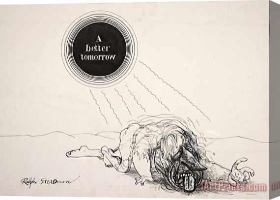 Ralph Steadman A Better Tomorrow, Social Commentary Stretched Canvas Print / Canvas Art
