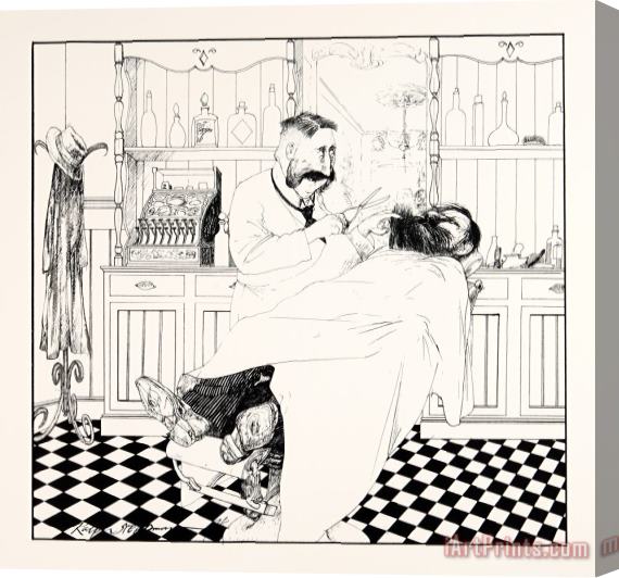 Ralph Steadman At The Barber, 1979 Stretched Canvas Print / Canvas Art