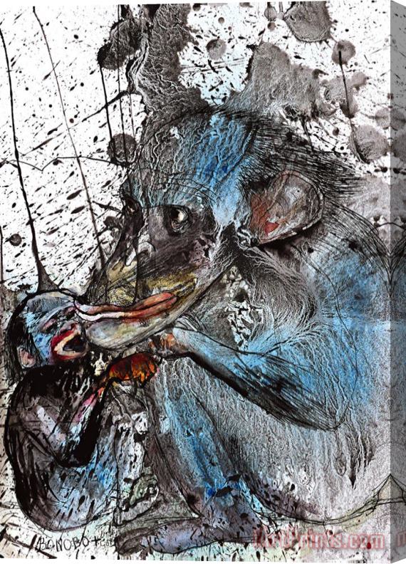 Ralph Steadman Bonobo, 2017 Stretched Canvas Print / Canvas Art