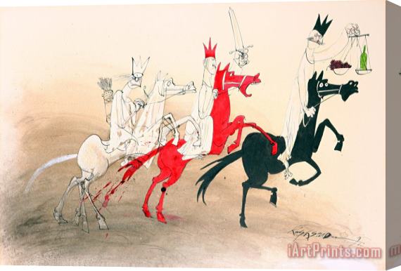 Ralph Steadman Horsemen of The Apocalypse Stretched Canvas Print / Canvas Art
