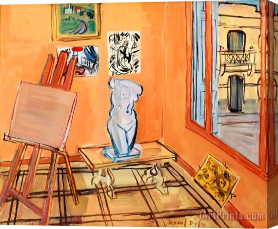 Raoul Dufy Atelier Au Torse Et Au Carton Jaune Stretched Canvas Print / Canvas Art