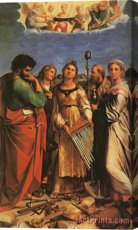 Raphael St Cecilia with Sts Paul, John Evangelists, Augustine And Mary Magdalene Stretched Canvas Print / Canvas Art