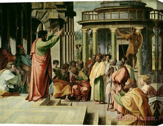 Raphael St. Paul Preaching at Athens Stretched Canvas Painting / Canvas Art