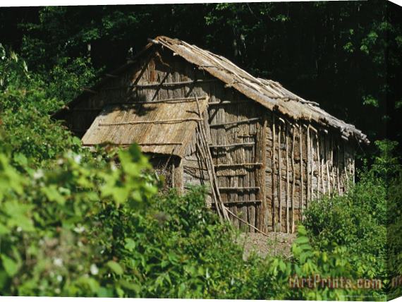 Raymond Gehman A Bark Hut Built As Part of a Recreated Iroquois Fishing Camp Stretched Canvas Painting / Canvas Art