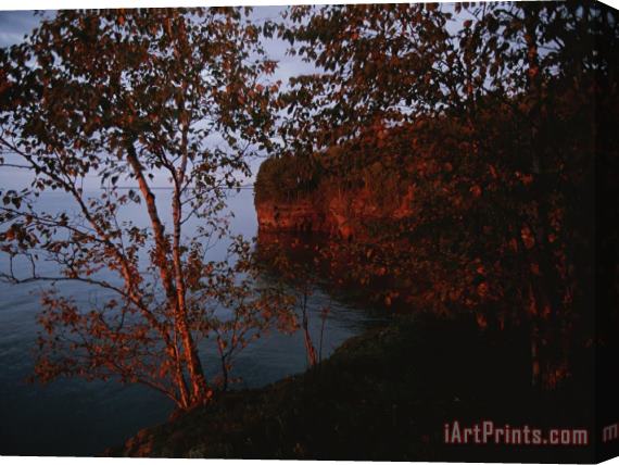 Raymond Gehman A Bit of Island Juts Out Into Lake Superior Stretched Canvas Print / Canvas Art