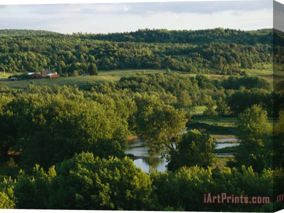 Raymond Gehman A Farm Along The Headwaters of The Susquehanna River Stretched Canvas Print / Canvas Art