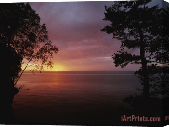Raymond Gehman A Sunset Over Lake Superior in The Apostle Islands Stretched Canvas Print / Canvas Art