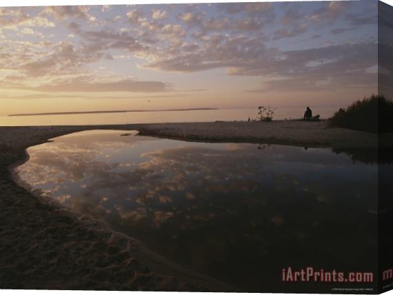 Raymond Gehman A Tidal Pool Reflects The Sky Above Stretched Canvas Print / Canvas Art