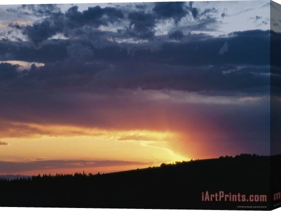Raymond Gehman A View of a Sunset Over Bighorn National Forest Stretched Canvas Painting / Canvas Art