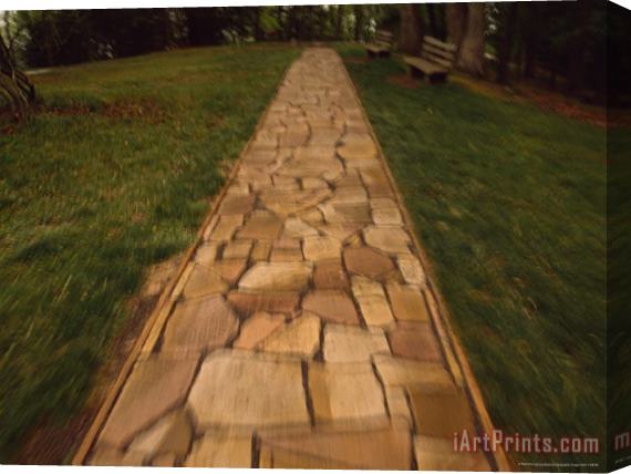 Raymond Gehman Blurred Motion Image of a Stone Path at Grand View New River Gorge Stretched Canvas Painting / Canvas Art